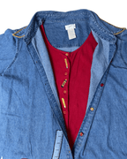 Vintage Denim Shirt with Attached Vest XL - Funkify