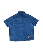 Vintage Denim Shirt with Attached Vest XL - Funkify