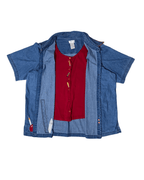 Vintage Denim Shirt with Attached Vest XL - Funkify