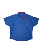 Vintage Denim Shirt with Plaid & Santa Applique Detailing 3XL - Funkify