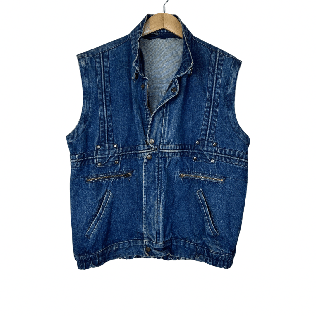 Vintage Denim Vest Large - Funkify