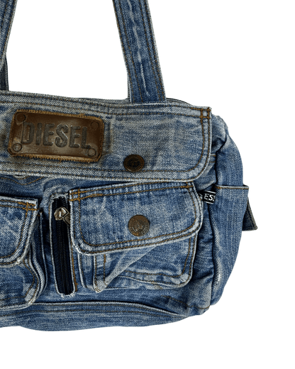 Vintage Diesel Denim Satchel Bag - Funkify