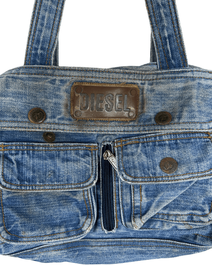 Vintage Diesel Denim Satchel Bag - Funkify