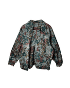 Vintage Doruk Abstract Jacquard Oversized Shirt Jacket with Belt Loops XL - Funkify