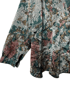 Vintage Doruk Abstract Jacquard Oversized Shirt Jacket with Belt Loops XL - Funkify