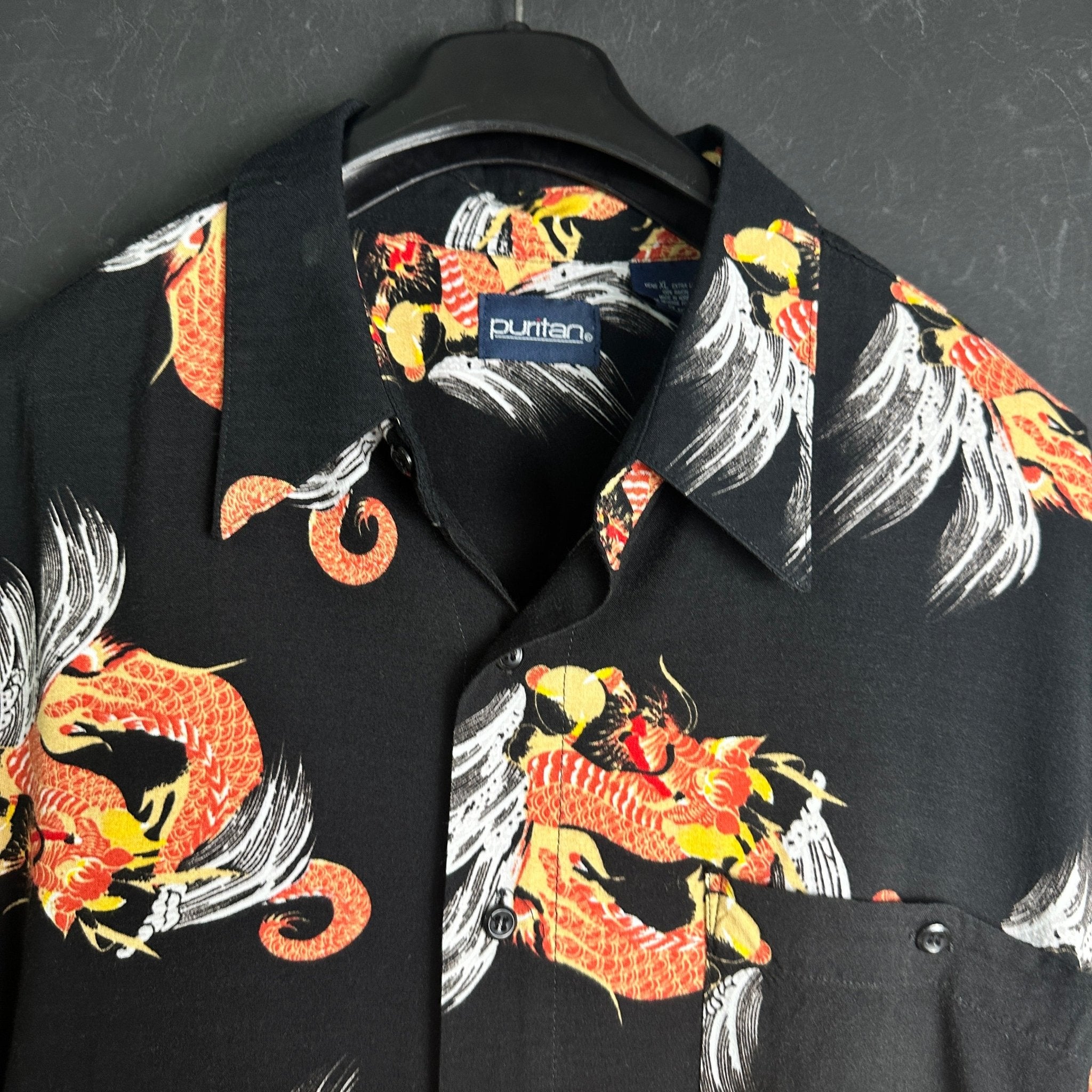 Vintage Dragon Pattern Shirt - Funkify