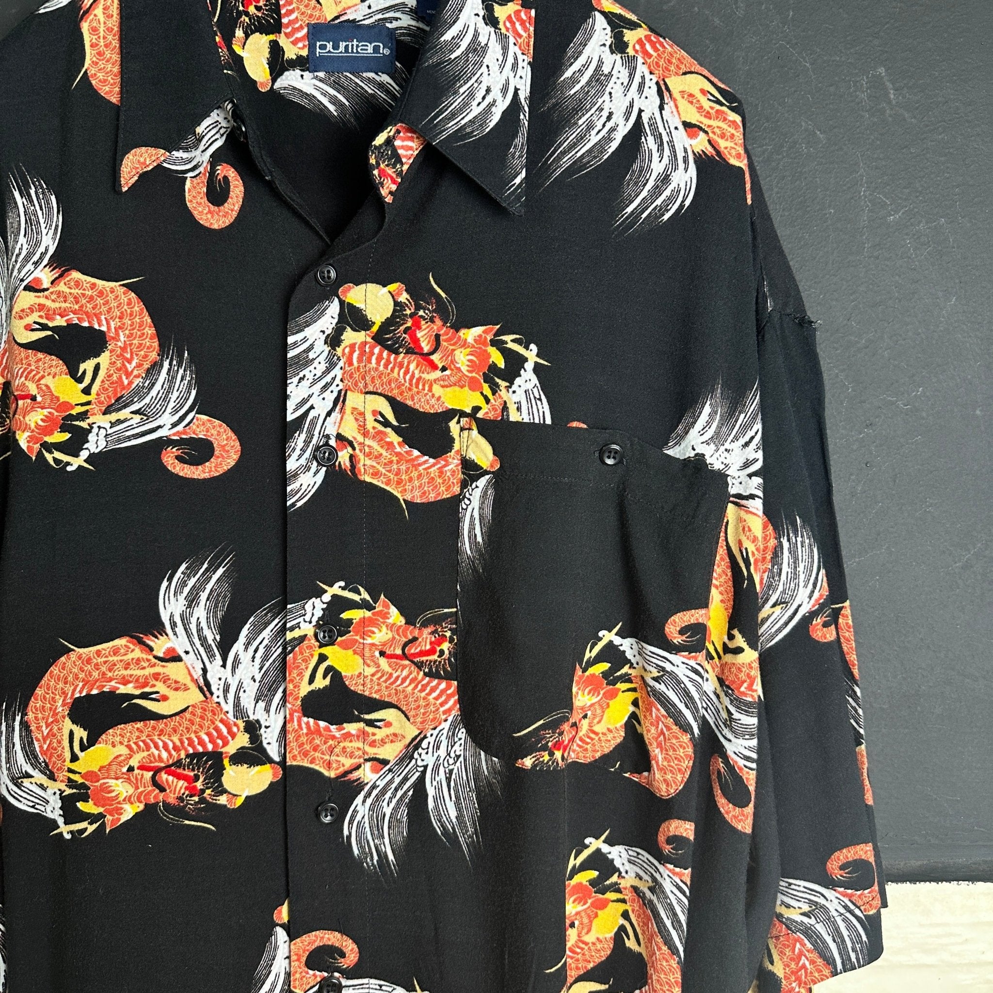 Vintage Dragon Pattern Shirt - Funkify