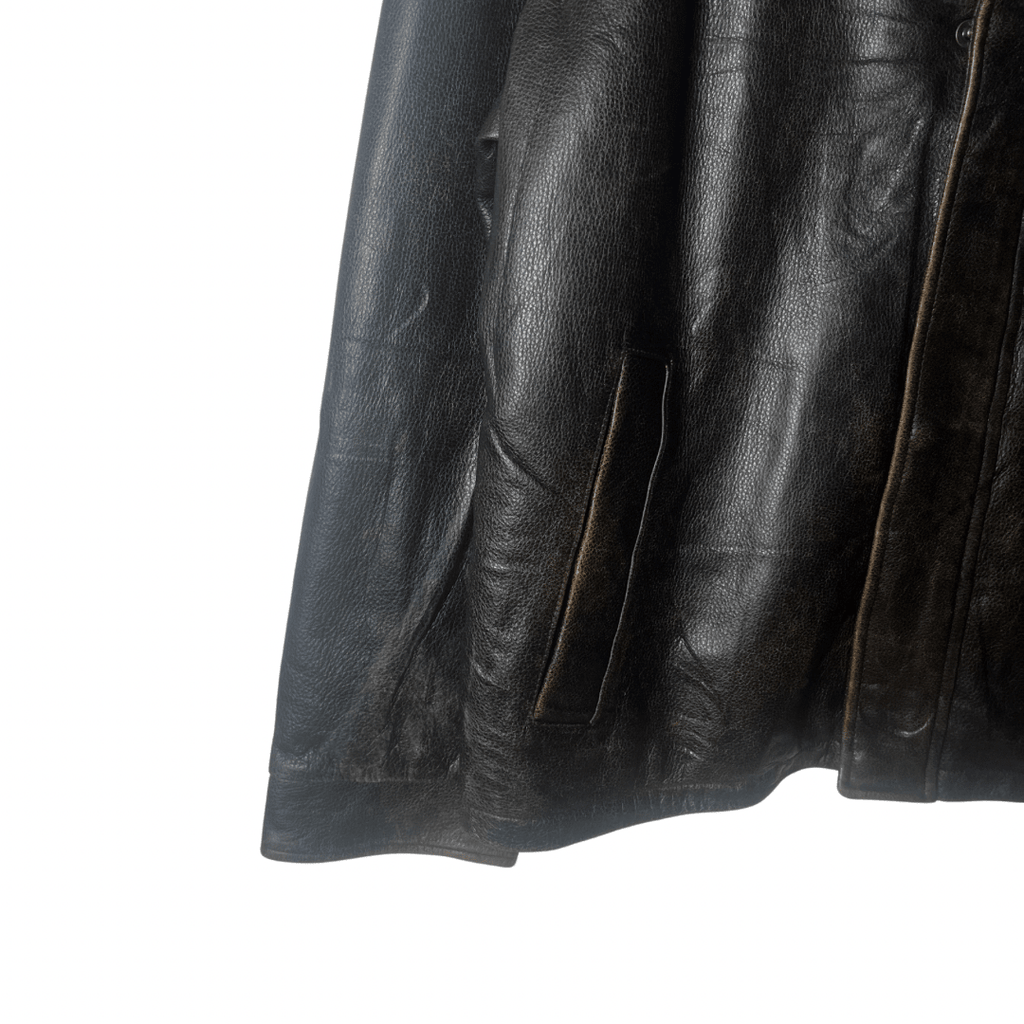 Vintage Eddie Bauer Brown Genuine Leather Jacket Large - Funkify