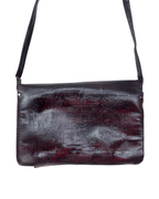 Vintage Egyptian Embossed Genuine Leather Burgundy Messenger Bag - Funkify