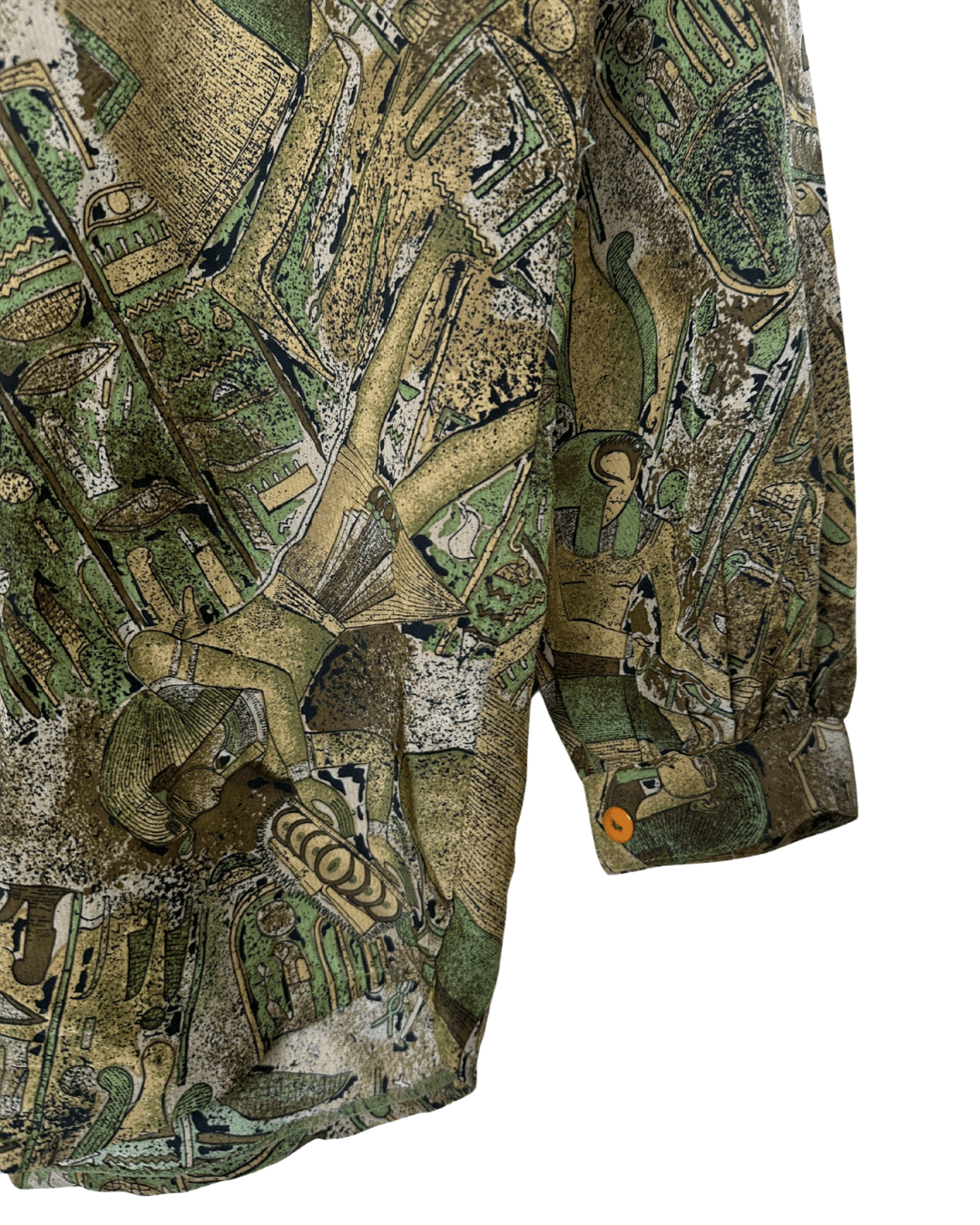 Vintage Egyptian Hieroglyphic Print Shirt – Long Sleeve - Funkify