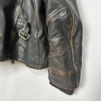 Vintage El Charro Distressed Genuine Leather Biker Jacket Small/ Medium - Funkify