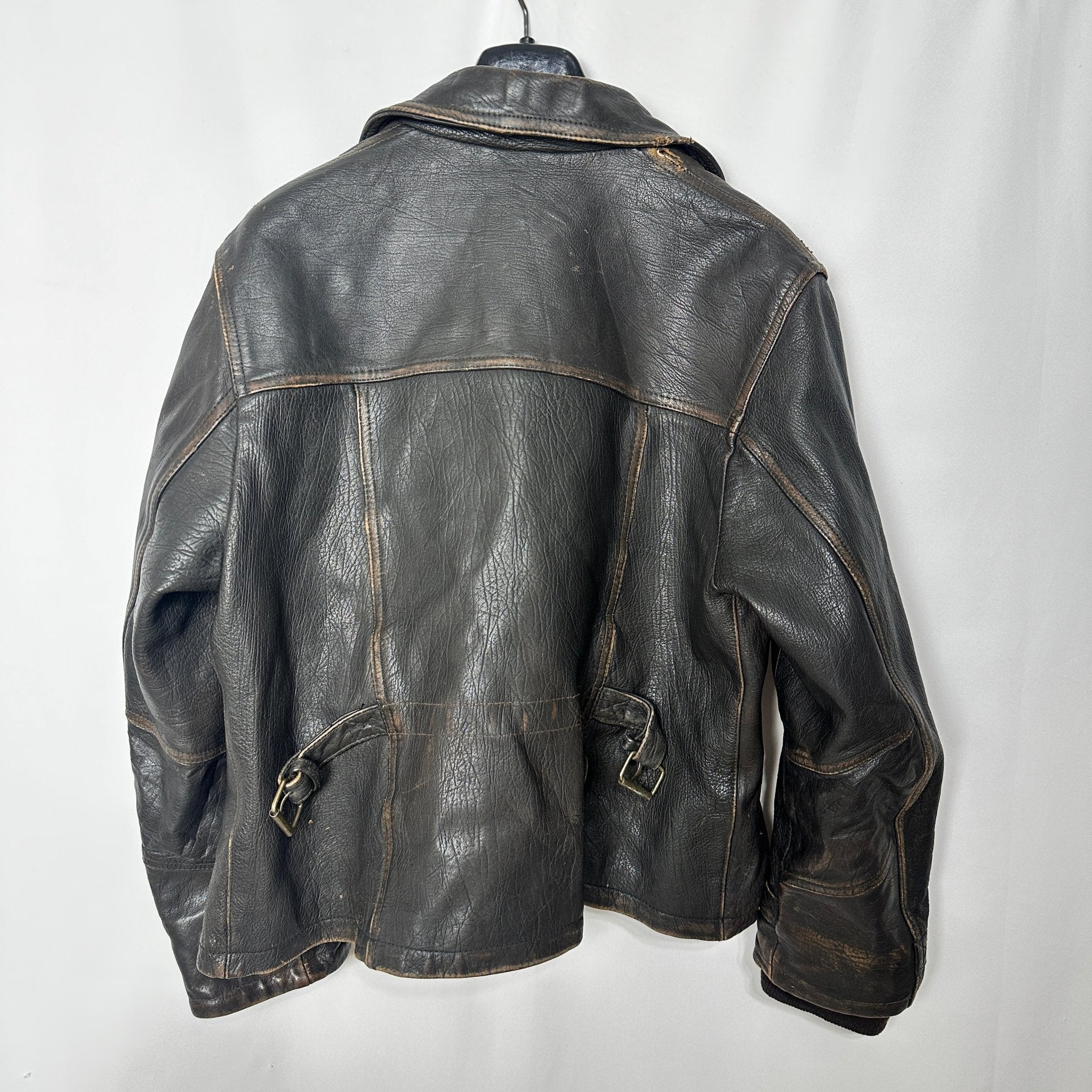 Vintage El Charro Distressed Genuine Leather Biker Jacket Small/ Medium - Funkify