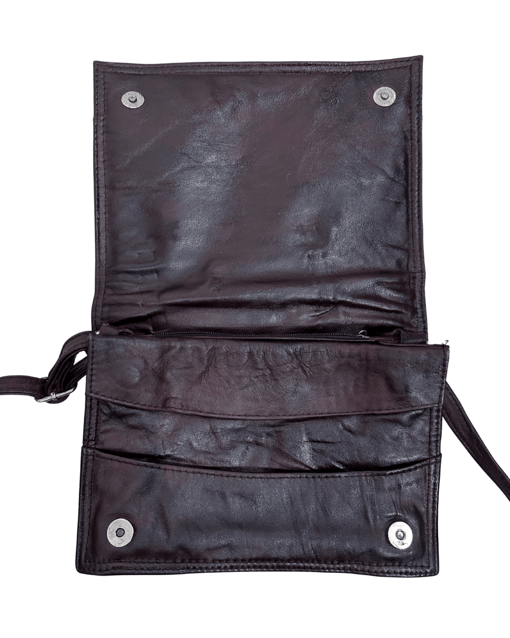 Vintage Embossed Egyptian Motif Burgundy Genuine Leather Crossbody Bag - Funkify