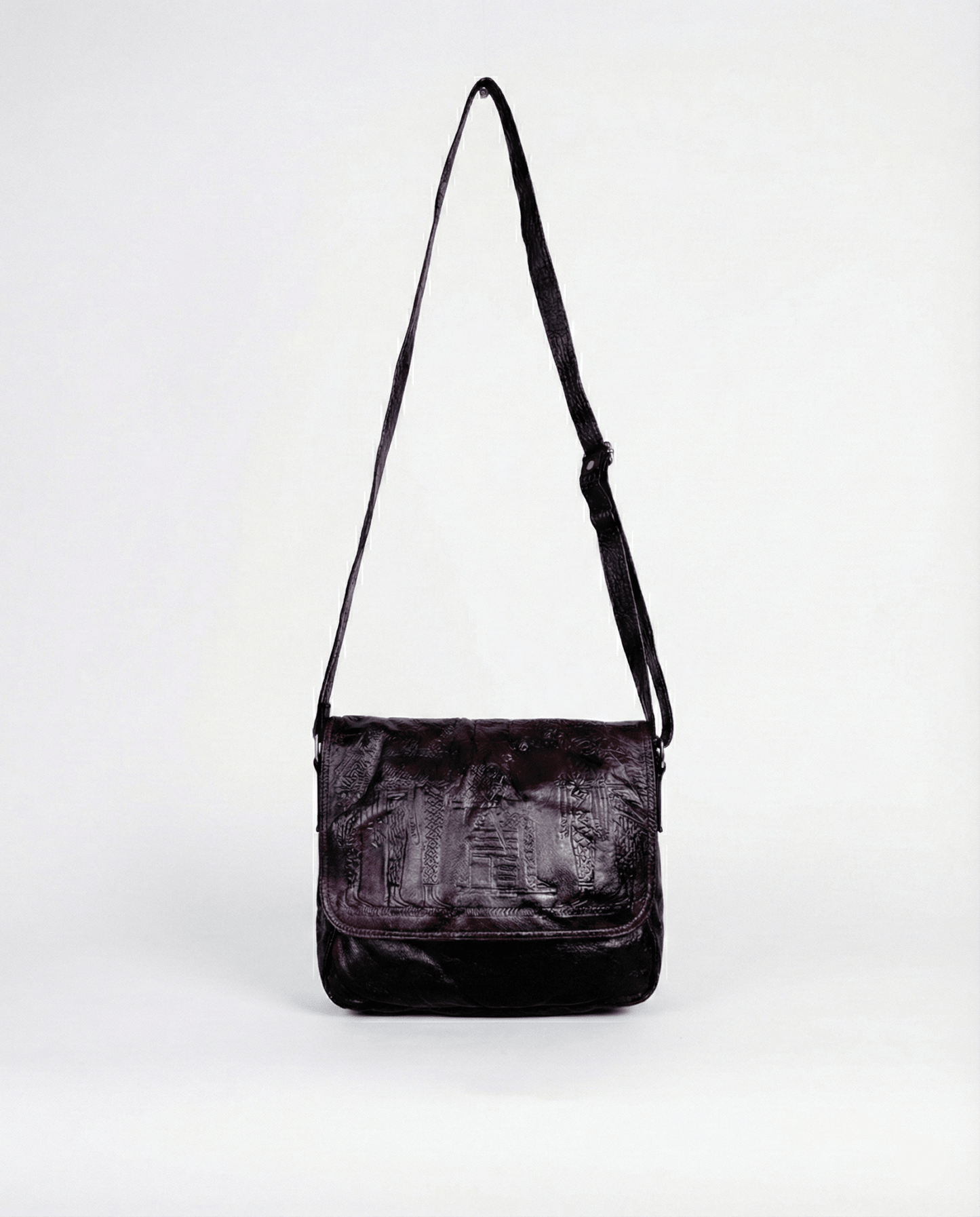 Vintage Embossed Egyptian Pharaonic Genuine Leather Bag - Funkify