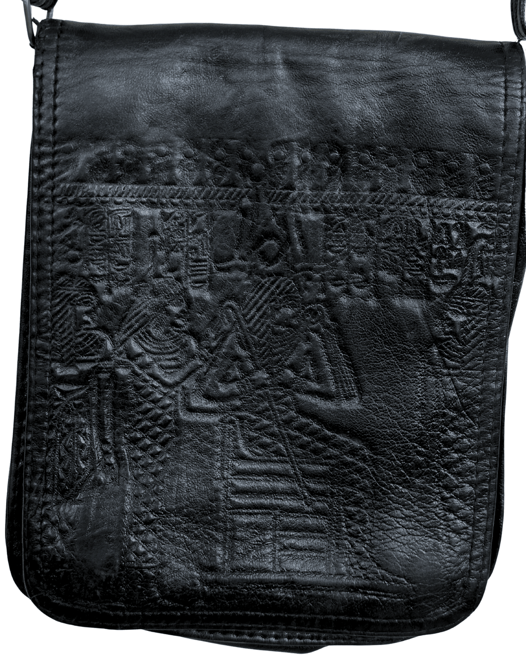 Vintage Embossed Pharaonic Genuine Leather Crossbody Bag - Funkify