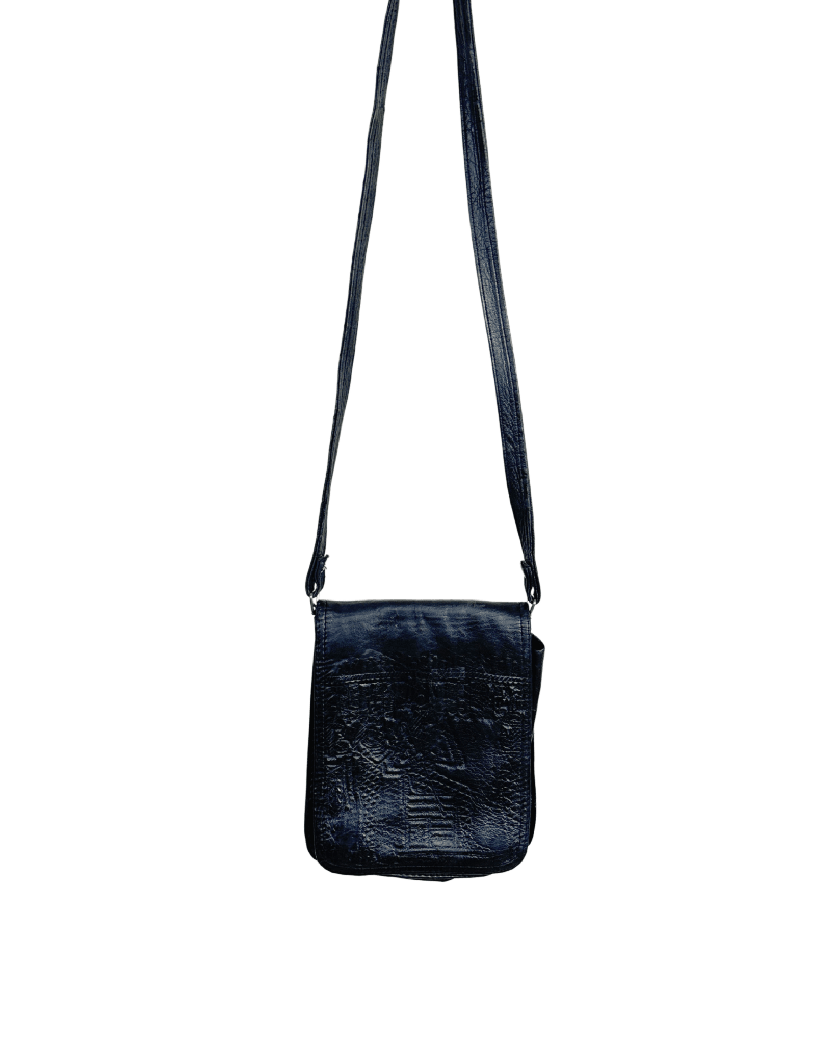 Vintage Embossed Pharaonic Genuine Leather Crossbody Bag - Funkify