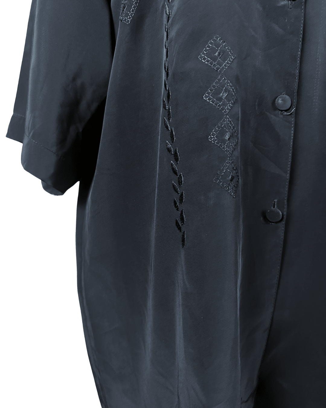 Vintage Embroidered Women's Shirt with Shoulder Pads - Funkify