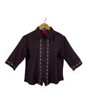 Vintage Embroidered Zip - Up Blouse - Funkify