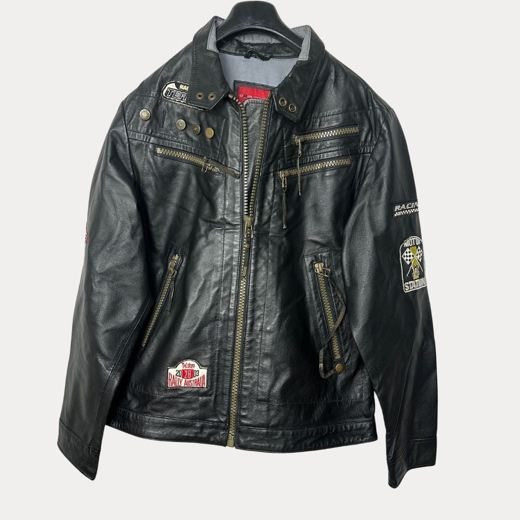 Vintage Explorer Genuine Leather Racing Jacket Medium - Funkify