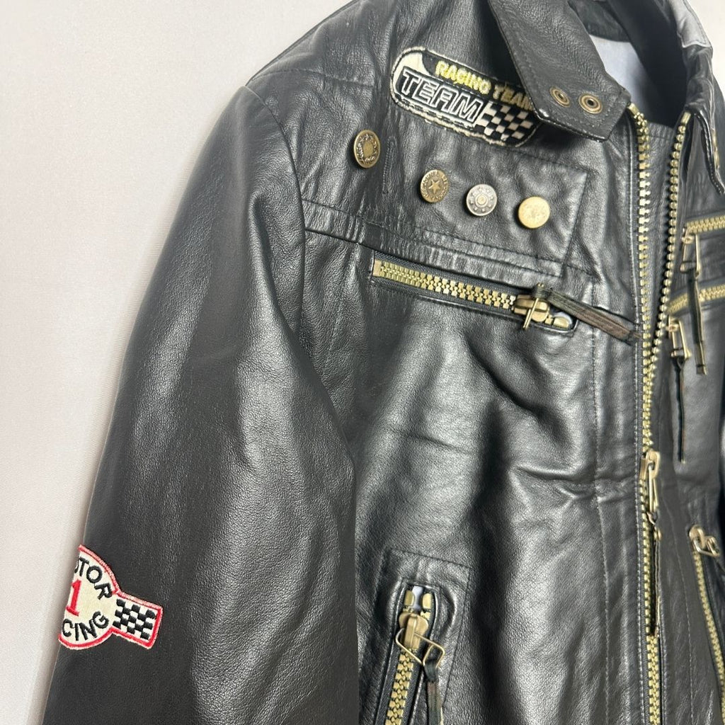 Vintage Explorer Genuine Leather Racing Jacket Medium - Funkify