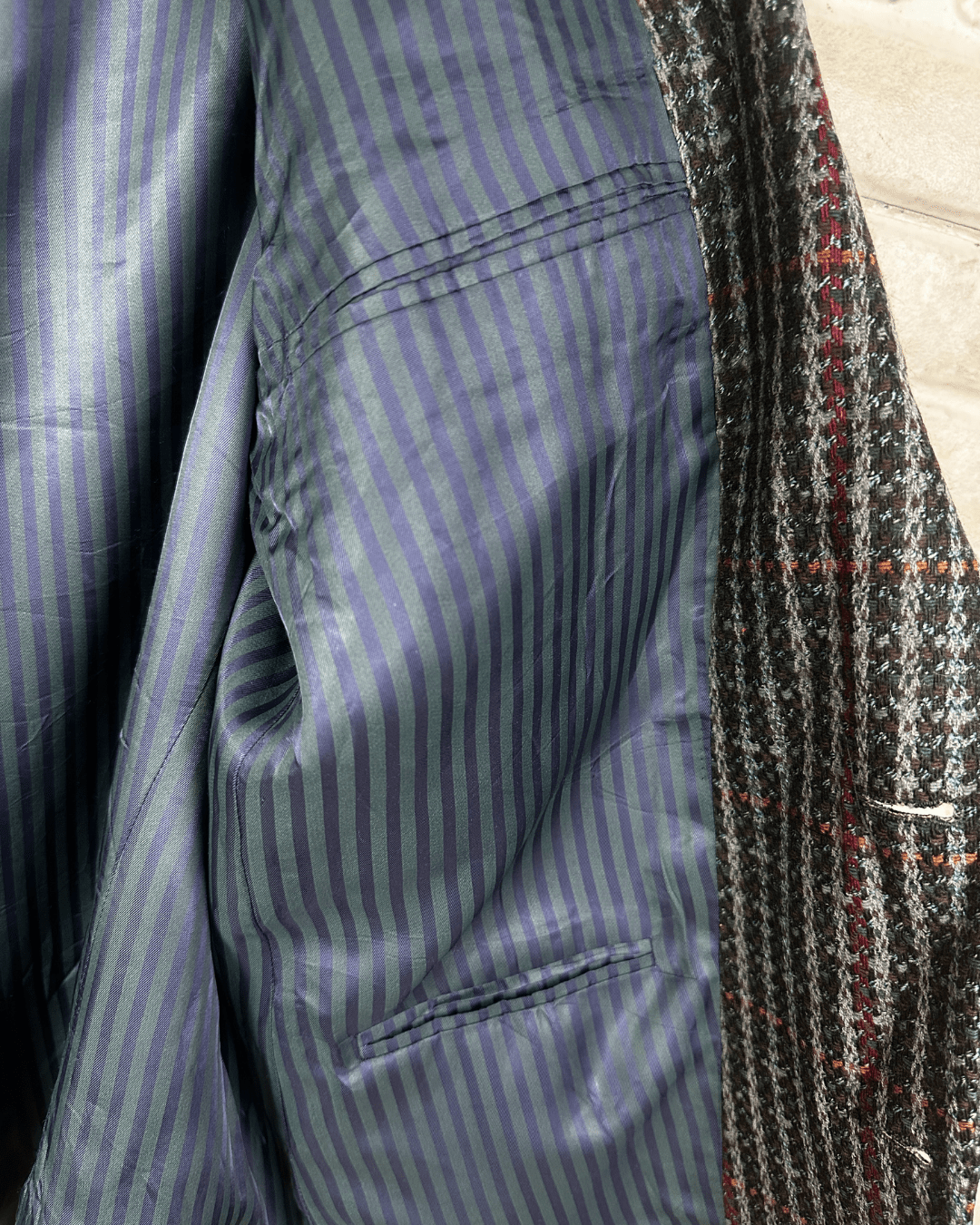 Vintage Facis Pure Virgin Woo lCheckered Blazer - Funkify