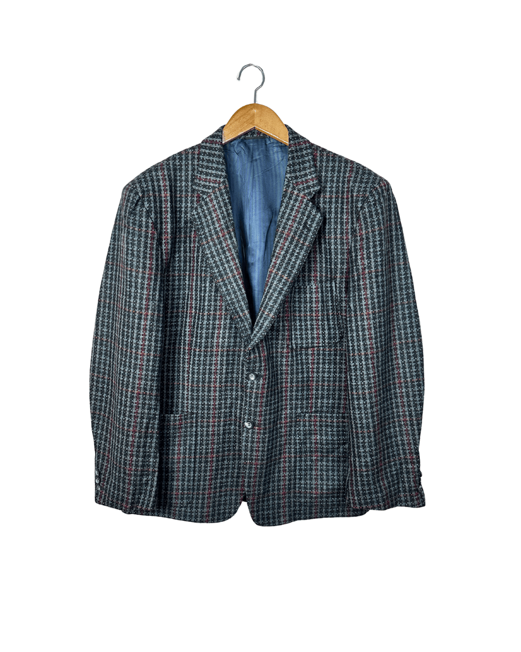 Vintage Facis Pure Virgin Woo lCheckered Blazer - Funkify