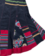 Vintage Femmes Je Vous Aime Bohemian Midi Skirt Medium - Funkify