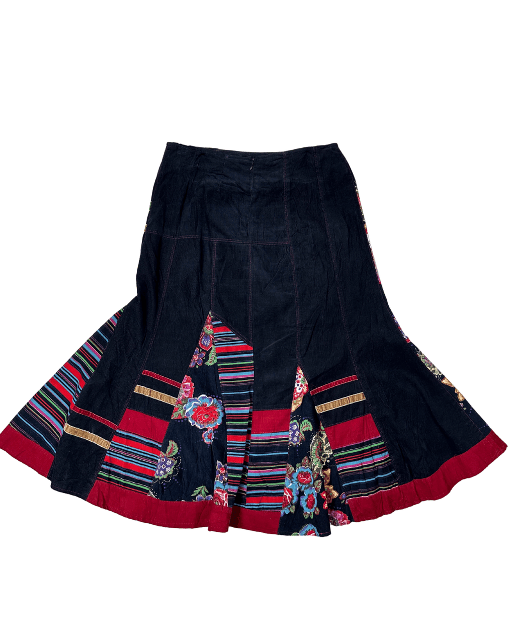 Vintage Femmes Je Vous Aime Bohemian Midi Skirt Medium - Funkify