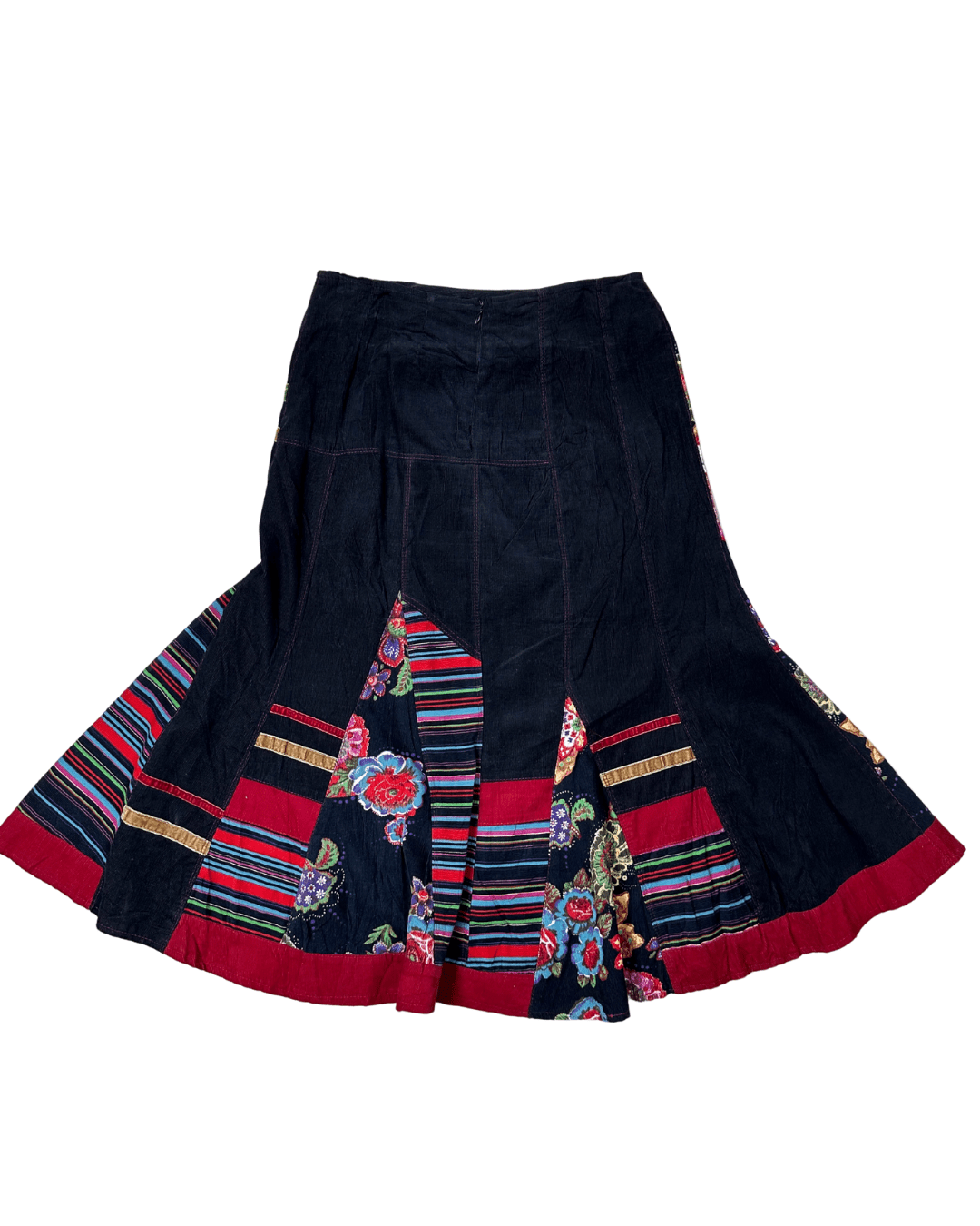 Vintage Femmes Je Vous Aime Bohemian Midi Skirt Medium - Funkify