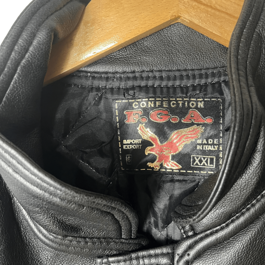 Vintage F.G.A Genuine Leather Jacket 2XL - Funkify