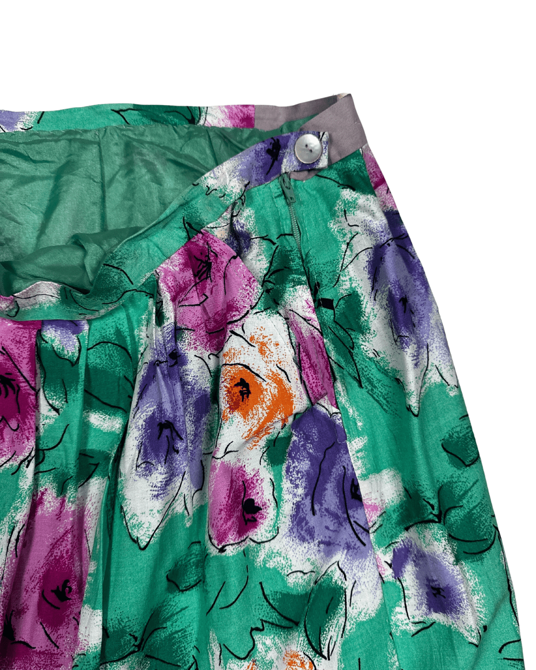 Vintage Floral Skirt with Pockets - Large/XL - Funkify