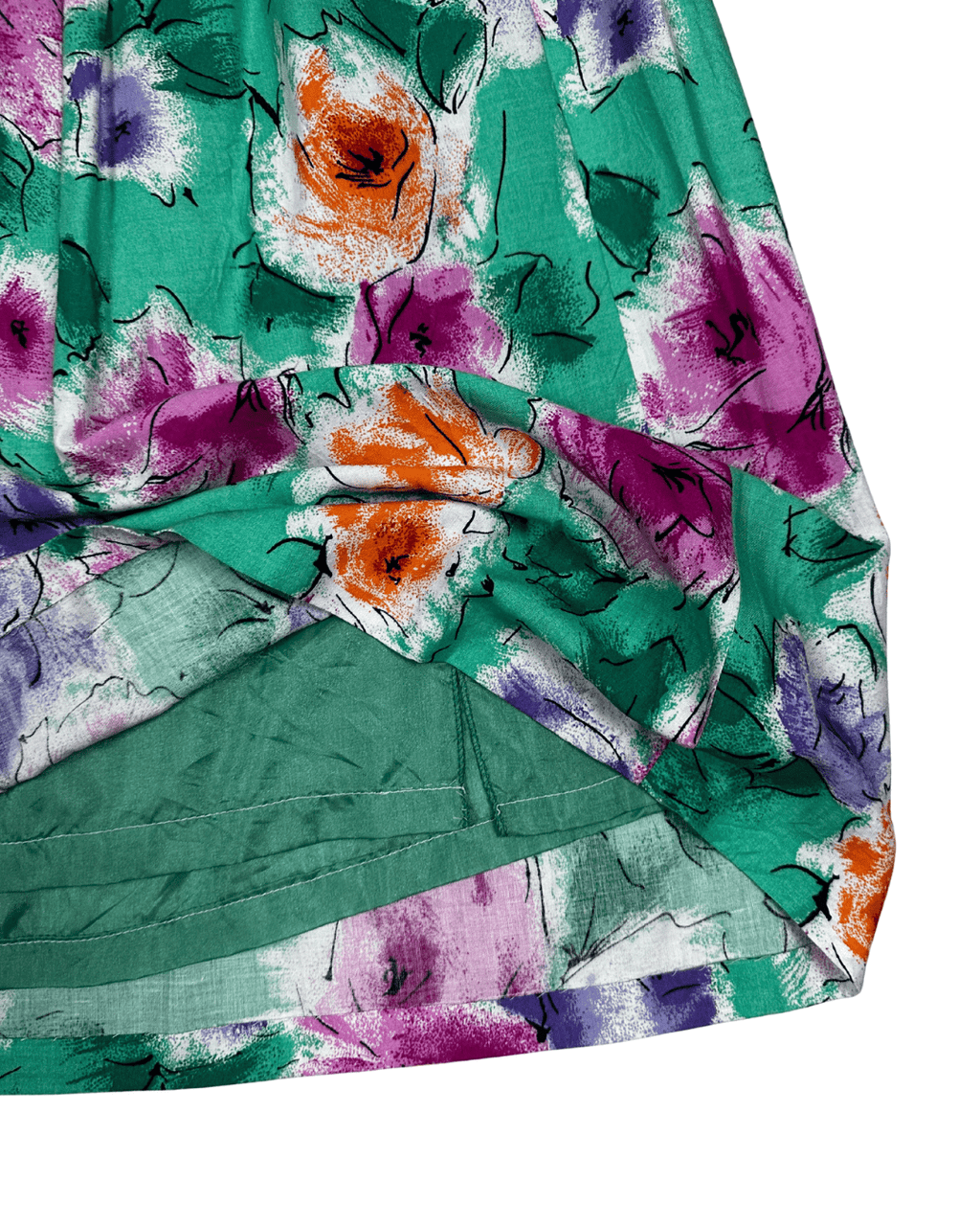Vintage Floral Skirt with Pockets - Large/XL - Funkify