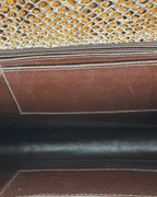 Vintage Genuine Brown Snakeskin Crossbody Bag with Golden Chain Strap - Funkify