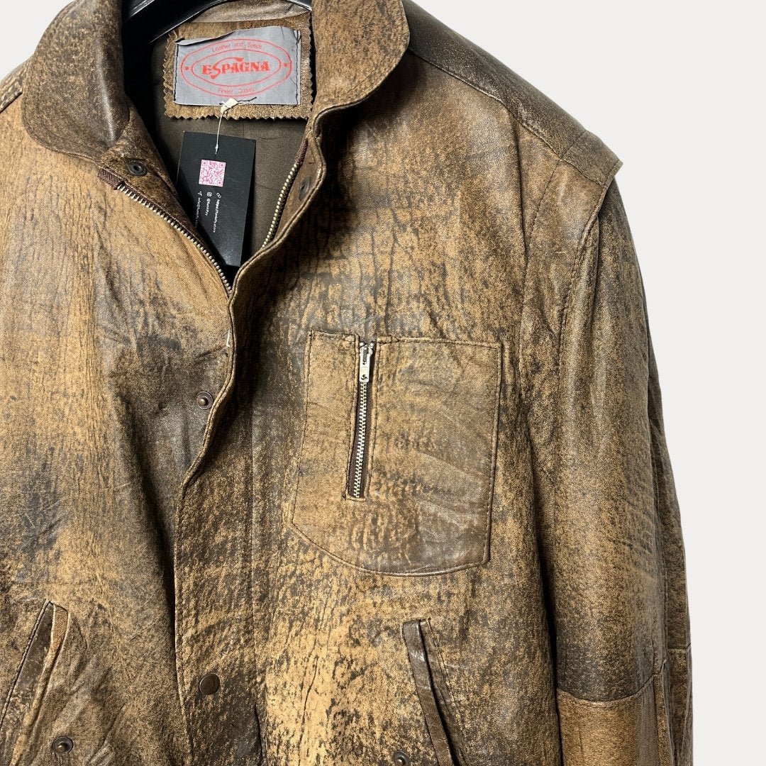 Vintage Genuine Leather 2in1 Jacket and Vest Large - Funkify
