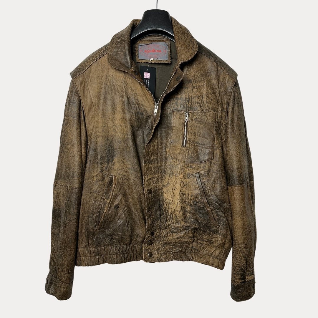Vintage Genuine Leather 2in1 Jacket and Vest Large - Funkify