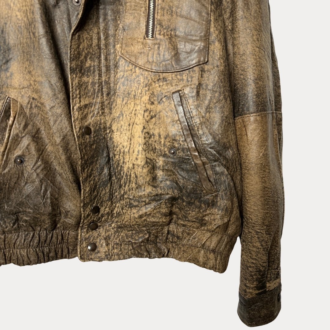 Vintage Genuine Leather 2in1 Jacket and Vest Large - Funkify