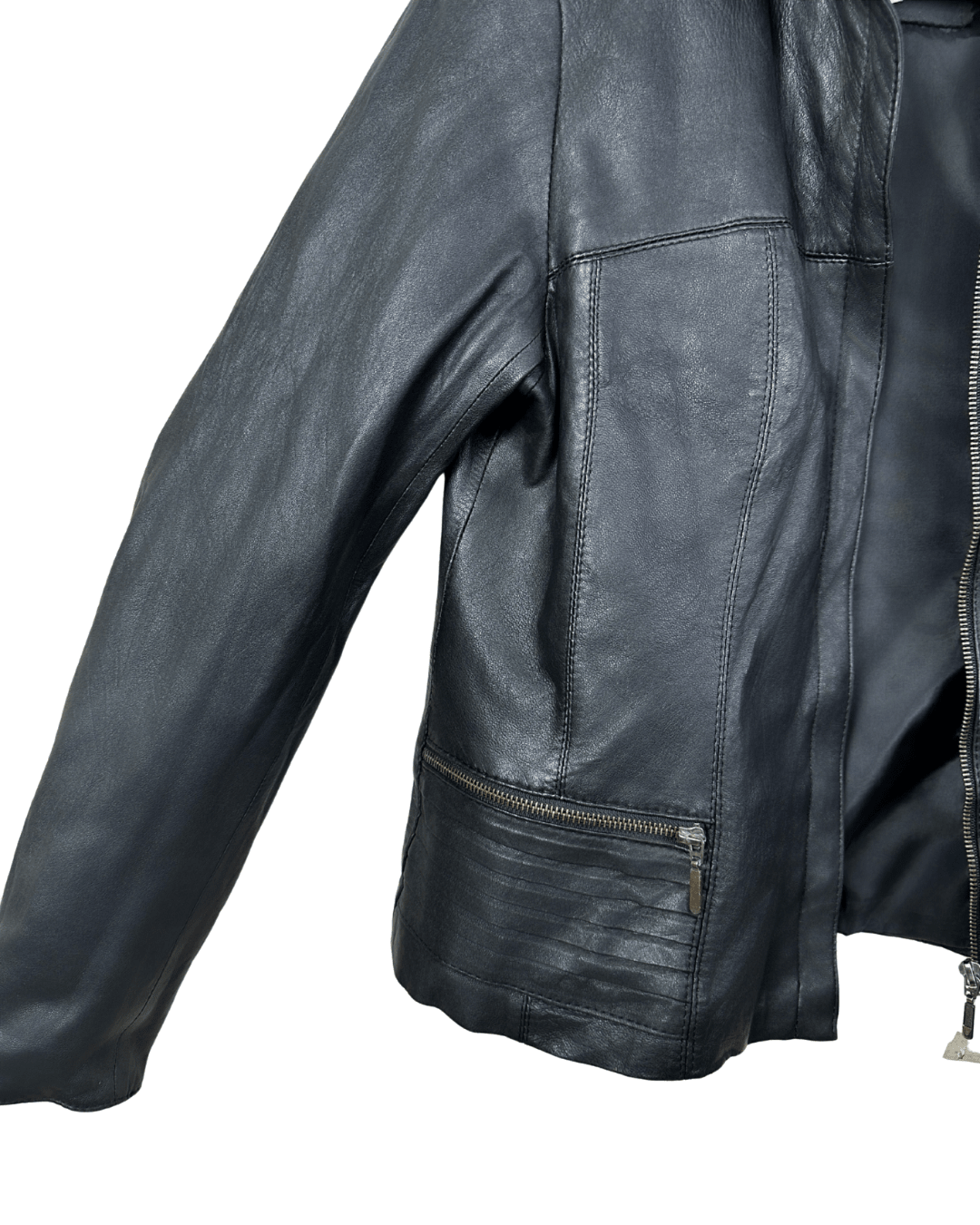 Vintage Genuine Leather Biker Jacket - Small - Funkify