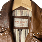 Vintage Genuine Leather Blas Oliver Brown Women's Jacket - Funkify