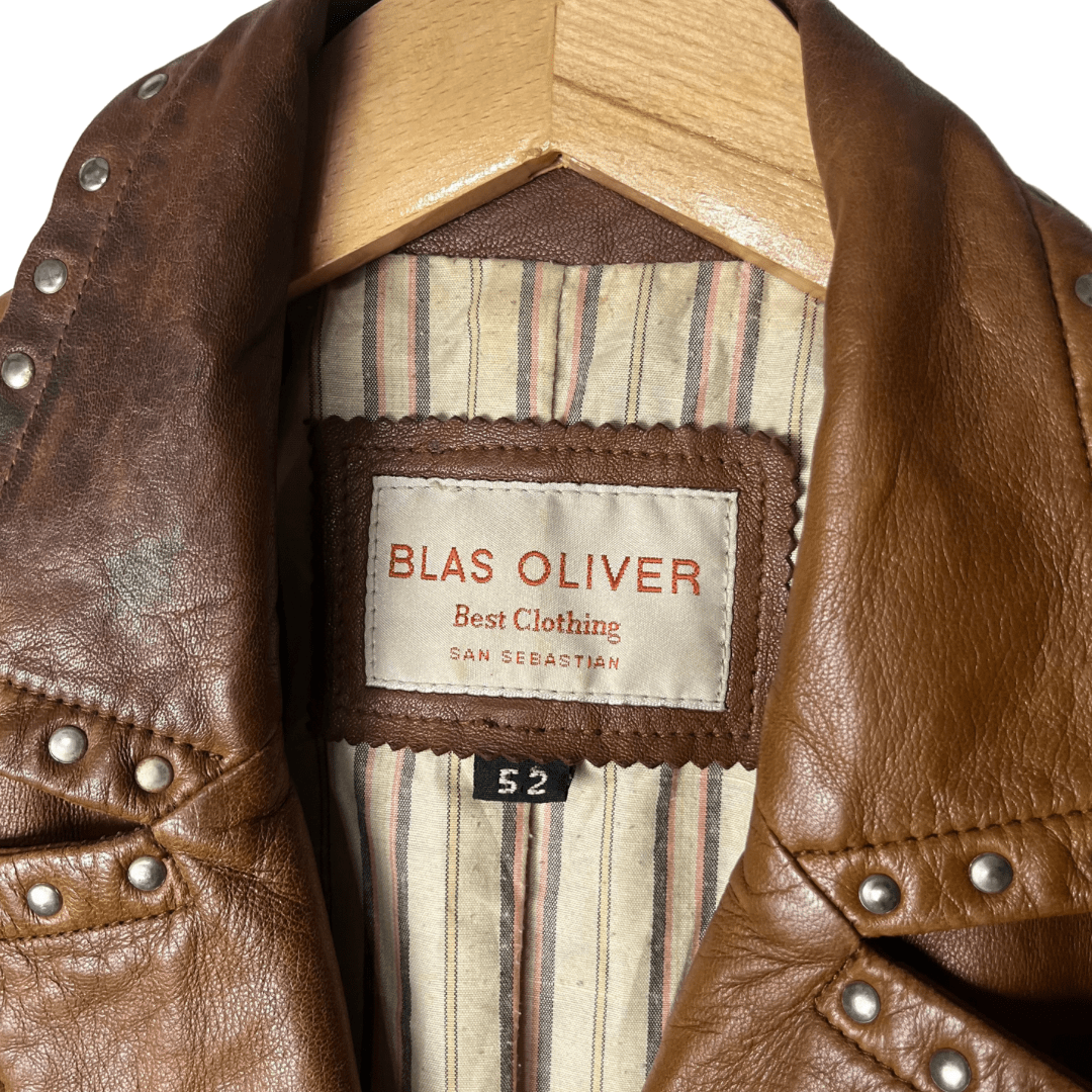 Vintage Genuine Leather Blas Oliver Brown Women's Jacket - Funkify