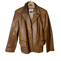 Vintage Genuine Leather Blas Oliver Brown Women's Jacket - Funkify
