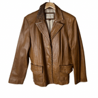 Vintage Genuine Leather Blas Oliver Brown Women's Jacket - Funkify