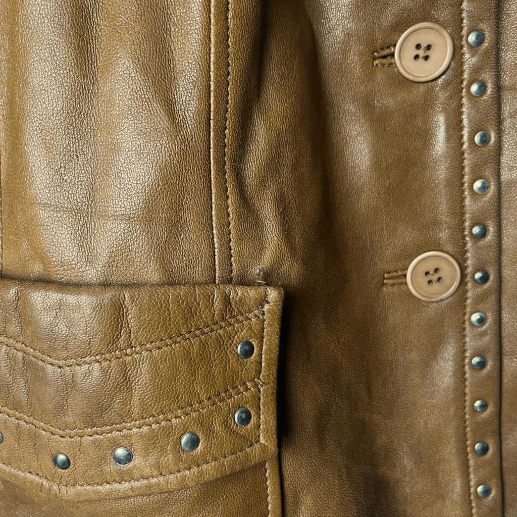 Vintage Genuine Leather Blas Oliver Brown Women's Jacket - Funkify
