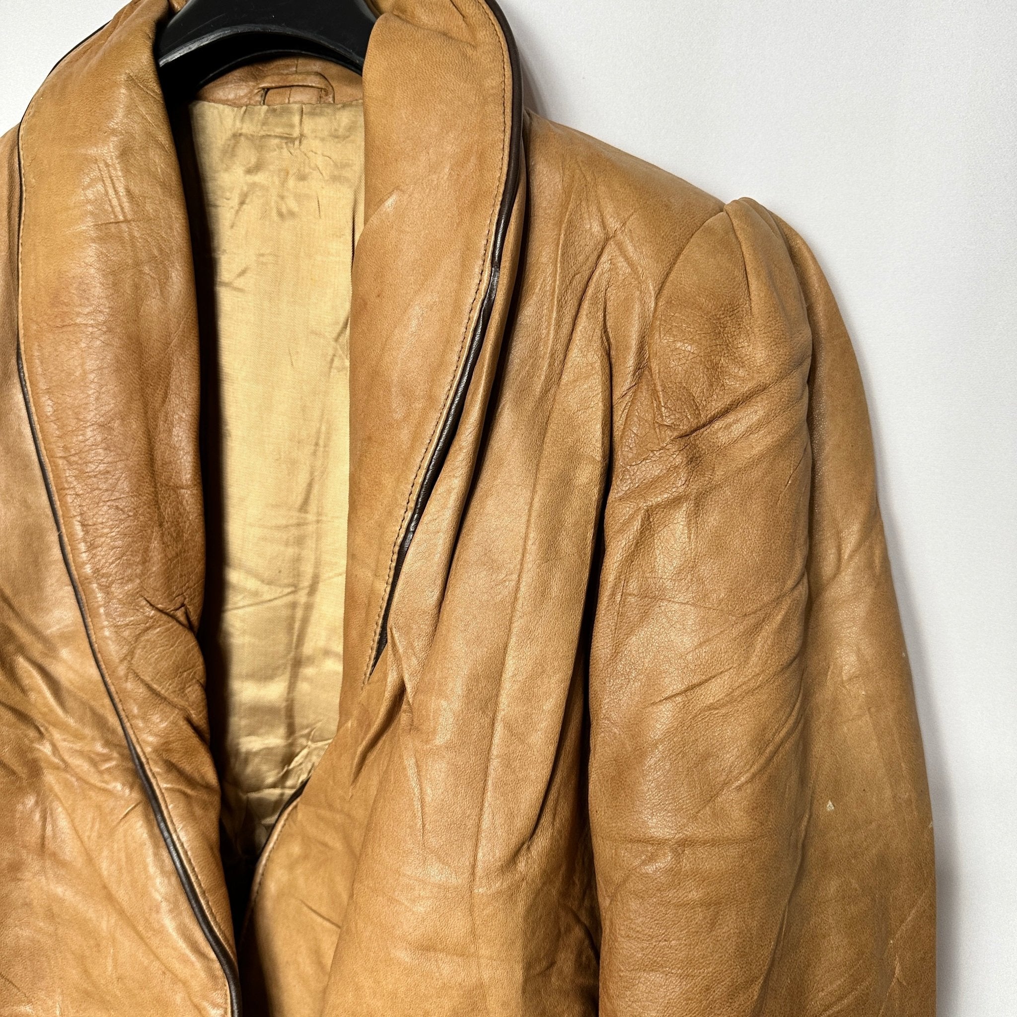 Vintage Genuine Leather Blazer Women's Large - Funkify