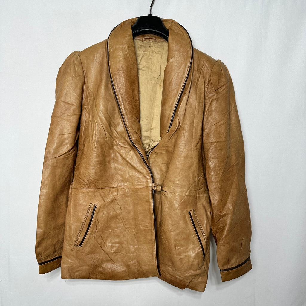 Vintage Genuine Leather Blazer Women's Large - Funkify