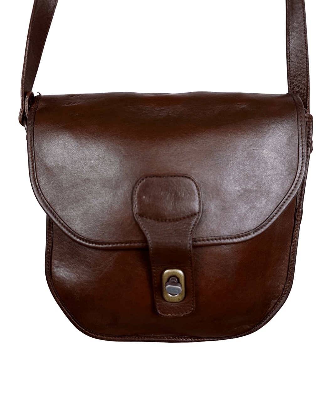 Vintage Genuine Leather Brown Crossbody Bag - Funkify