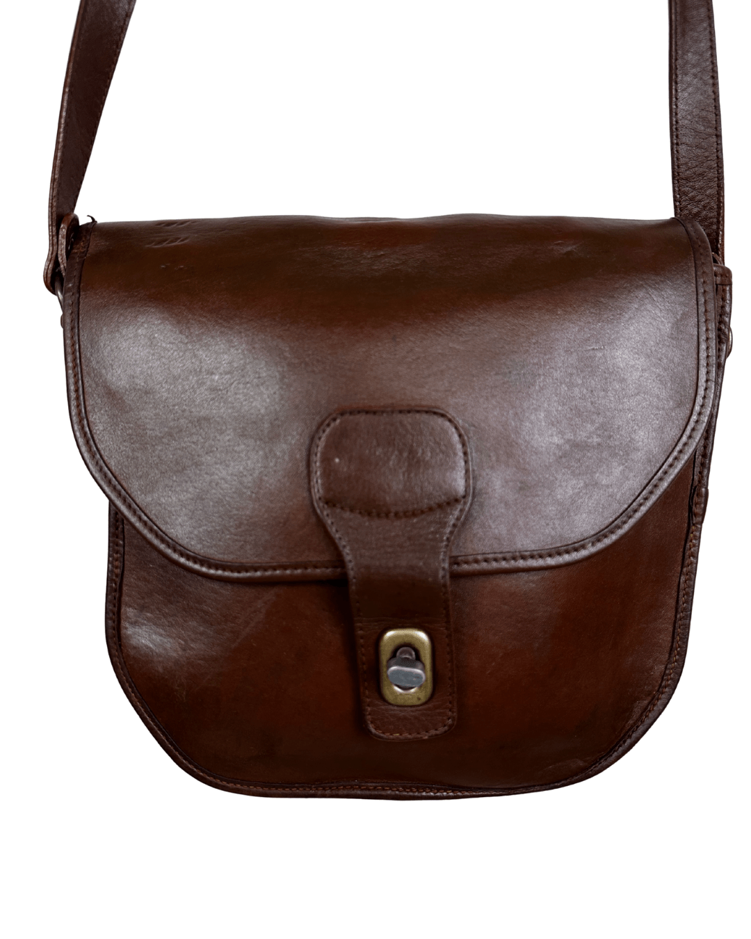 Vintage Genuine Leather Brown Crossbody Bag - Funkify