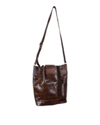 Vintage Genuine Leather Bucket Shoulder Bag - Funkify