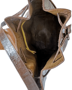 Vintage Genuine Leather Bucket Shoulder Bag - Funkify