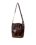 Vintage Genuine Leather Bucket Shoulder Bag - Funkify