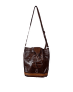 Vintage Genuine Leather Bucket Shoulder Bag - Funkify